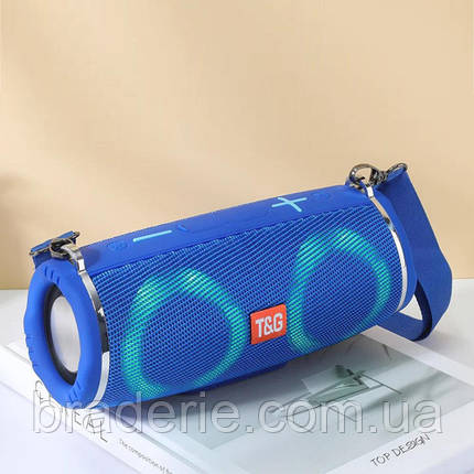 Bluetooth-колонка TG642 з RGB ПІДСВІЧУВАННЯМ,  speakerphone, радіо, blue, фото 2