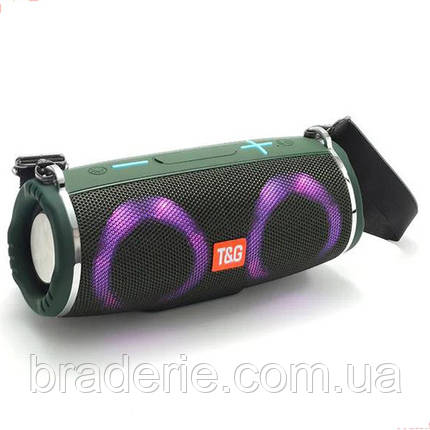 Bluetooth-колонка TG642 з RGB ПІДСВІЧУВАННЯМ,  speakerphone, радіо, green, фото 1