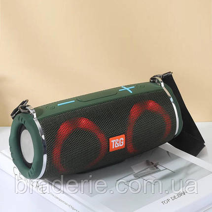 Bluetooth-колонка TG642 з RGB ПІДСВІЧУВАННЯМ,  speakerphone, радіо, green, фото 2