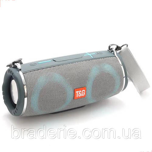 Bluetooth-колонка TG642 з RGB ПІДСВІЧУВАННЯМ,  speakerphone, радіо, grey