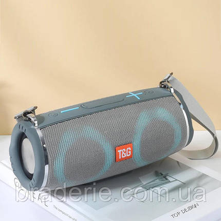 Bluetooth-колонка TG642 з RGB ПІДСВІЧУВАННЯМ,  speakerphone, радіо, grey, фото 2