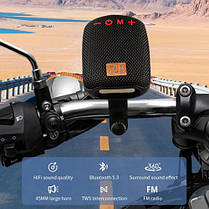 Bluetooth-колонка + ВЕЛОКРІПЛЕННЯ TG392, IPX5, speakerphone, радіо, black, фото 4