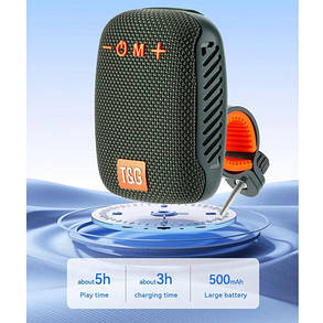 Bluetooth-колонка + ВЕЛОКРІПЛЕННЯ TG392, IPX5, speakerphone, радіо, green, фото 2