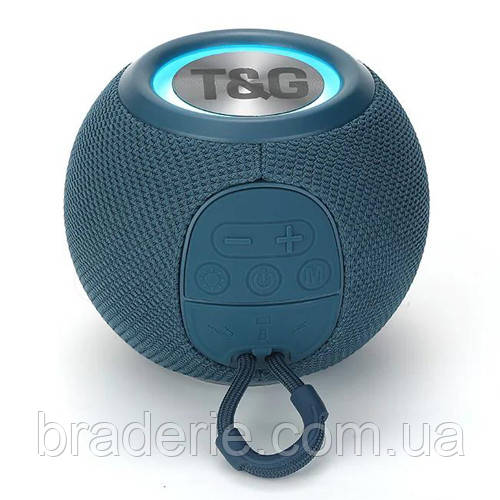 Bluetooth-колонка TG337 з RGB ПІДСВІЧУВАННЯМ,  speakerphone, радіо, blue