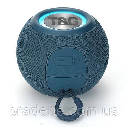 Bluetooth-колонка TG337 з RGB ПІДСВІЧУВАННЯМ,  speakerphone, радіо, blue, фото 1