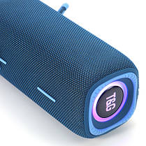 Bluetooth-колонка TG654 з RGB ПІДСВІЧУВАННЯМ,  speakerphone, радіо, blue, фото 4
