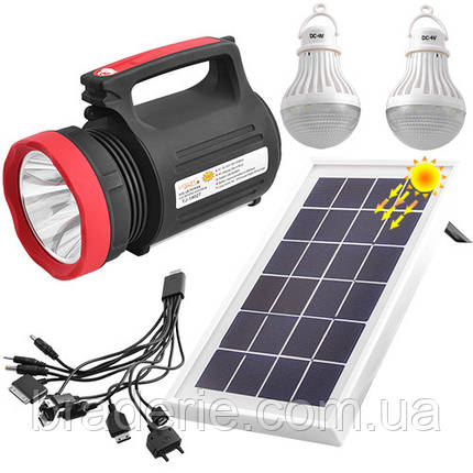 Ліхтар переносний Luxury 1902 T, 5W+22SMD, 2 лампи 3W, power bank, вбуд. акум., сонячна батарея, ЗУ 220V, Box, фото 2