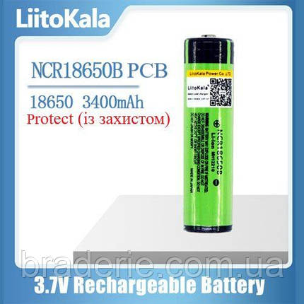 Акумулятор 18650, LitoKala NCR 34B-PCB, 3400 mAh, З ЗАХИСТЮ, ОРИГИНАЛ, фото 1