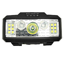 Ліхтар налобний 910A-XPE+12SMD(white+red), Motion Sensor, 1x18650, індикація заряду, ЗП Type-C, Box, фото 2