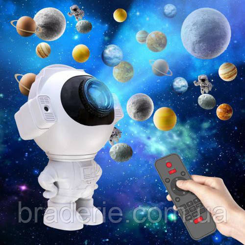 Зоряний 3D проектор MGY-143 Astronaut, Bluetooth, Speaker, 4 вкладиши, Night Light