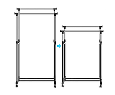 Підлогова регульована стійка-вішалка для одягу "Double Pole Clothes Horse MA218" на коліщатках., фото 3