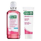 Набір Gum Sensivital+ (зубна паста 75 мл + ополіскувач 300 мл)