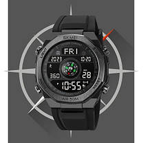 Годинники наручні 2209BKBK SKMEI, BLACK-BLACK, Compass, Pedometer, фото 4