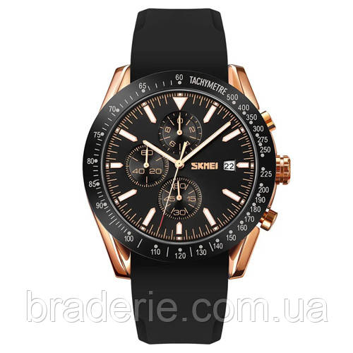 Годинники наручні 9253PRGBK SKMEI, ROSE GOLD/BLACK-SILICONE STRAP