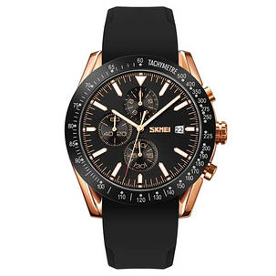 Годинники наручні 9253PRGBK SKMEI, ROSE GOLD/BLACK-SILICONE STRAP, фото 1