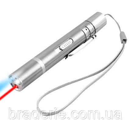 Ліхтар брелок 9127-Ultra-glow-LED+UV (ультрафиолет), лазер 5 малюнків, вбудований акумулятор, USB, фото 2
