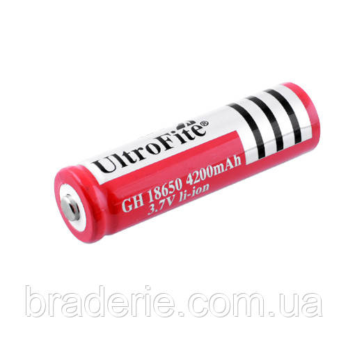 Акумулятор 18650, Ultro Fite, 4200mAh, червоний