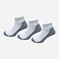 Набор женских носков коротких хлопковых Лана с серой подошвой 36-40 3 пары Белый/Серый