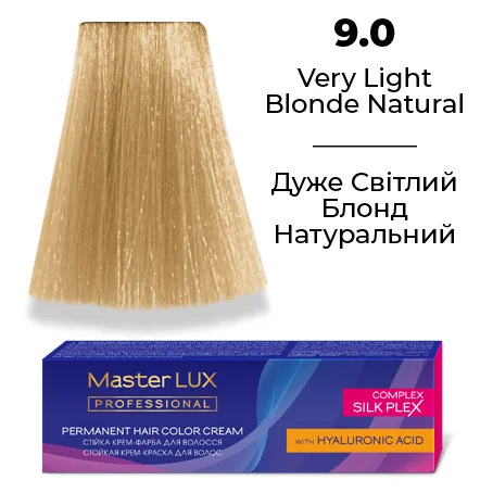 Стійка крем-фарба для волосся Master LUX 9.0 Дуже світлий натуральний блонд 60 мл