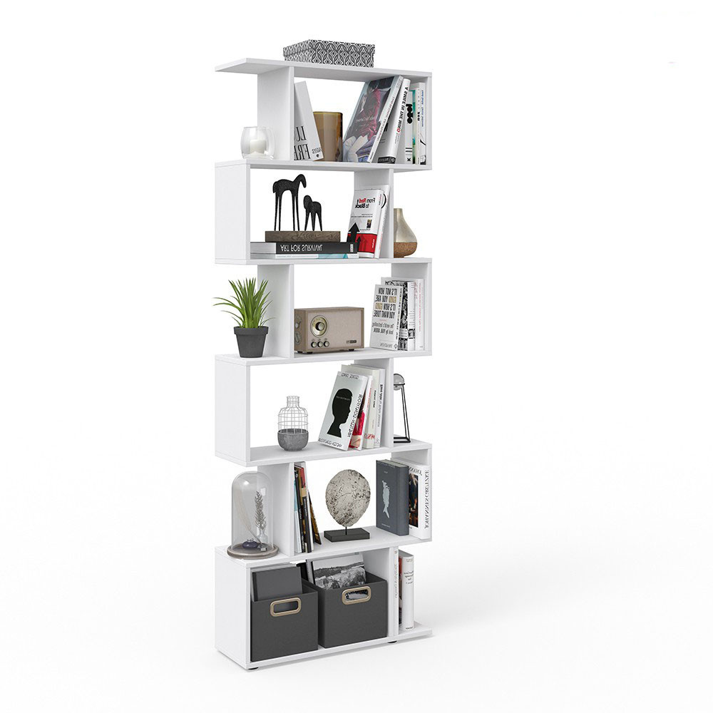 Стелаж для дому, перегородка з ДСП 6 відкритих відсіків, СТ-6-700 колір Білий