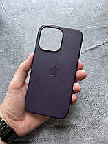Чохол для Iphone 13 Pro Max Leather Case PU MagSafe, чохол накладка на айфон TPU+штучна шкіра Темно-фіолетовий