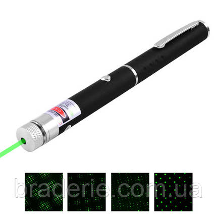 Ліхтар-лазер зелений 803-1, 1 насадка, 2xAAA, оксамитова коробка, фото 2