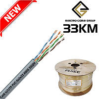 Кабель витая пара Cat6 U/UTP PVC 4х2х23 (0,56) AWG для внутренней прокладки, серый (бухта 305м), ЗЗЦМ