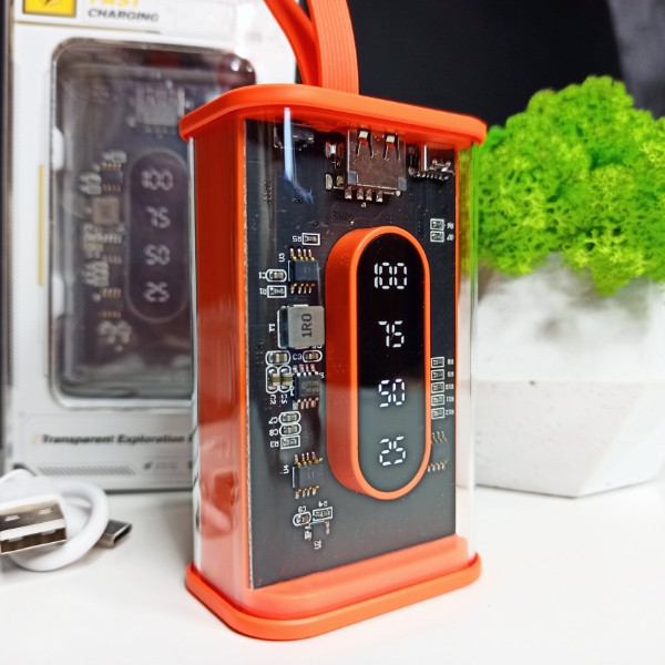 ❤️Повербанк PowerBank 10000mAh, портативний зарядний пристрій Power Delivery Помаранчевий, фото 1