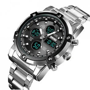 Годинники наручні 1389SIBK SKMEI, SILVER-BLACK, фото 2