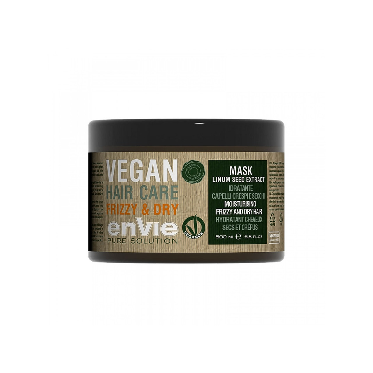 Зволожуюча маска Envie Vegan Frizzy and Dry Mask Linum Seed Extract для сухого та кучерявого волосся, 500 мл (EN861)