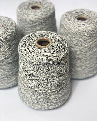 Пряжа в бобіні як з альпакою art. Icaro Silvedd Filati 280м/100г вугільно-молочний меланж