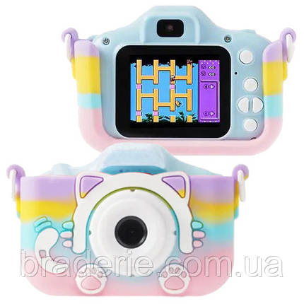 Дитячий фотоапарат ET015 Cat, blue color, фото 1