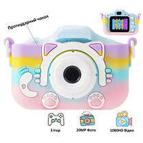 Дитячий фотоапарат ET015 Cat, blue color, фото 2