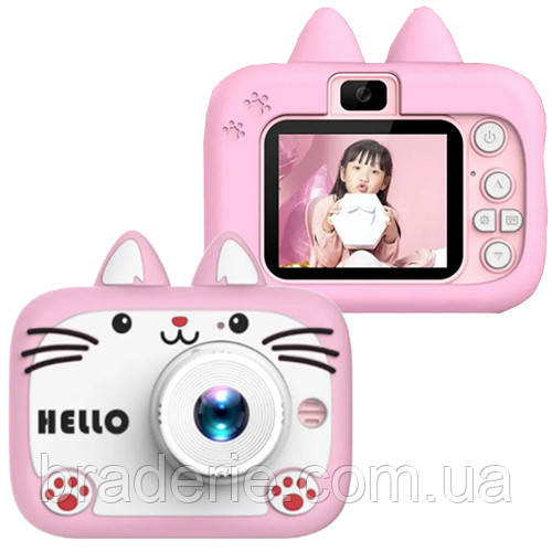 Дитячий фотоапарат X900 Cat, pink