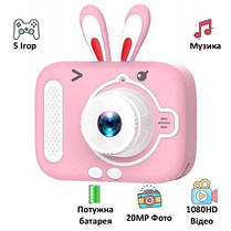 Дитячий фотоапарат X900 Rabbit, pink, фото 2