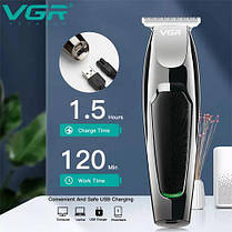 Машинка (триммер) для стрижки волосся та бороди VGR V-030, Professional, 5 насадок, вбуд. акумулятор., фото 2