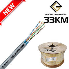 Кабель вита пара Cat6 F/UTP PVC 4х2х23 (0,56) AWG для внутрішнього прокладання, сірий (бухта 500 м), ЗЗЦМ