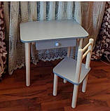 Дитячий столик і стільці від виробника дерева і ЛДСП стілець-стол стіл і стільці для дітей Лайм, фото 9