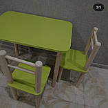 Дитячий столик і стільчик від виробника Дерево та ЛДСП стілець-стол Стіл і стільчик для дітей Лайм, фото 5
