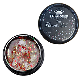 Гель із квітами з фольги Designer Foil Flower Gel 5 мл, FG01