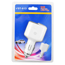 Автомобільна USB зарядка від прикурювача 12V VST-813, 2 USB, фото 4