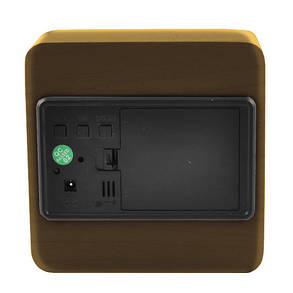 Годинник мережевий VST-872S-4 зелений, (корпус коричневий) температура, вологість, USB, фото 2