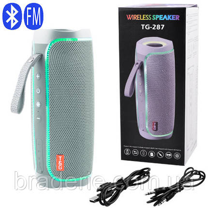 Bluetooth-колонка TG287, lightshow party, speakerphone, радио, grey, фото 1
