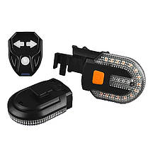 Велоліхтар FY-1825 "STOP" (yellow), Li-Ion акумулятор, із зазначенням поворотів, ЗУ microUSB, Box, фото 4