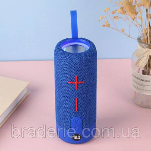 Bluetooth-колонка TG619C з RGB ПІДСВІЧУВАННЯМ, speakerphone, радіо, blue