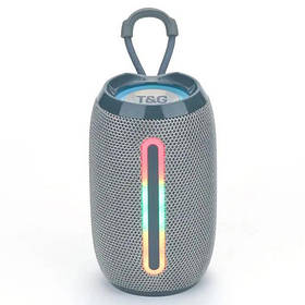 Bluetooth-колонка TG653 з RGB ПІДСВІЧУВАННЯМ,  speakerphone, радіо, grey