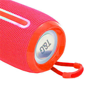 Bluetooth-колонка TG653 з RGB ПІДСВІЧУВАННЯМ, speakerphone, радіо, red, фото 2