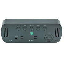 Годинник мережний VST-895Y-4, зелений, температура, USB, фото 3