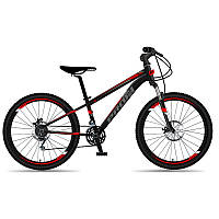 Велосипед MTB2602-2, 26 дюймів, алюмінієва рама 13", SHIMANO 21SP, швидкознімні колеса, чорно-червоний