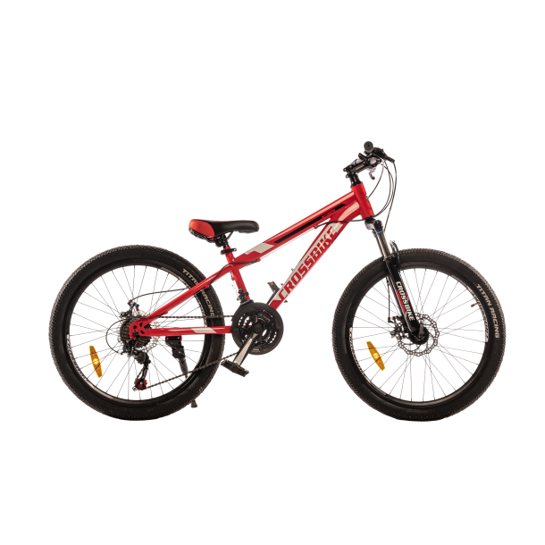 Підлітковий велосипед Crossbike Storm 24" червоний, Червоний, 12", До 134 см